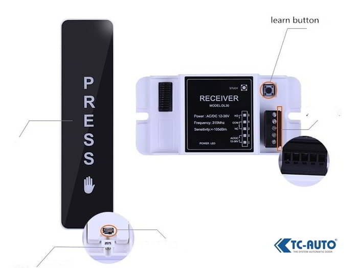 nút bấm mở cửa tự động gắn cánh cửa DL-33