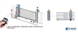 Sơ đồ lắp đặt cổng trượt tự động OMKER